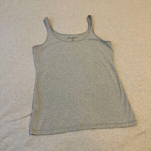 Eddie Bauer Womens Heather Grey Cotton Spandex Scoop Neck Tank Top Camisole M
